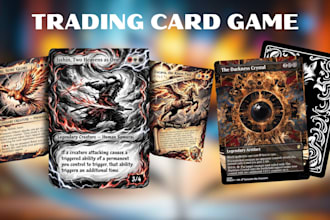 design custom trading card game design collectible cards and card mockups