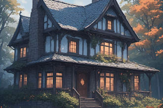 watercolor paint a house portrait