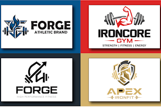 create a minimalist fitness and gym logo design