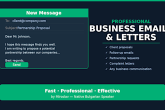 write professional business emails and letters in english