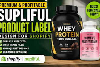 design modern shopify supliful product labels and winning packaging design