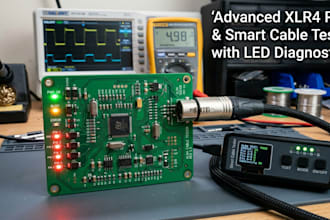 design advanced xlr4 pcb and smart cable tester with led diagnostics