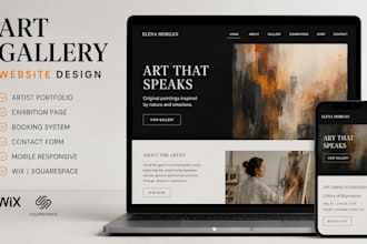 build wix squarespace art gallery website artist portfolio exhibition website