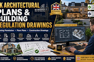 do UK architectural plans planning permission building regulation drawings