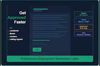 write a professional employment verification letter for rental or bank loan