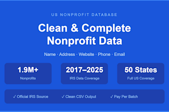 deliver a clean US nonprofit database with contact information