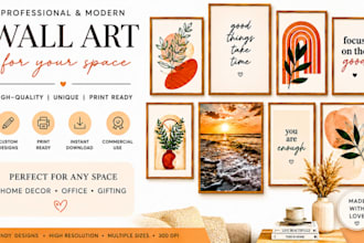 design trendy printable wall art, boho poster and digital wall art for etsy