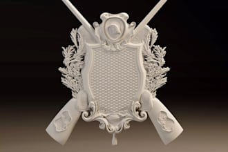 sculpt custom trophy plaque,bas relief design,stl for cnc engraving,gcode,artcam