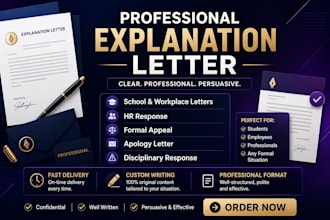 write a professional explanation letter for school and for work