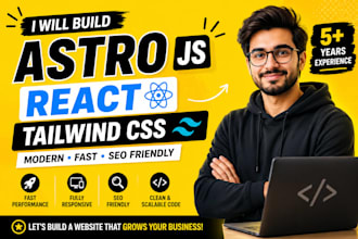 build astro js react website using tailwind CSS