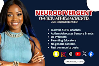 create weekly instagram content for adhd, autism, neurodivergent parenting brand