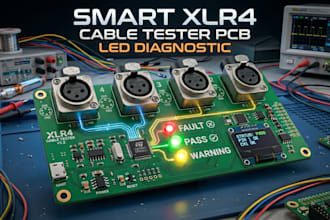 design smart cable tester pcb xlr4 with led diagnostic interfacez