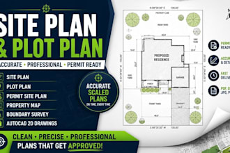 draw accurate site plan, plot plan for city permit with land survey