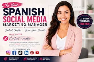 be your spanish social media marketing manager  content creator  grow your brand