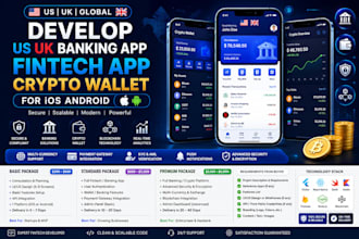 develop US UK banking app fintech app crypto wallet for ios android