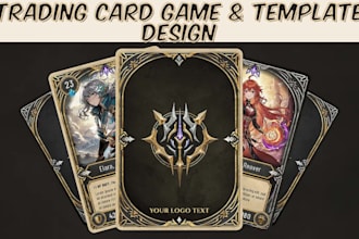 illustrate trading card game, card game, playing card game design, card game art