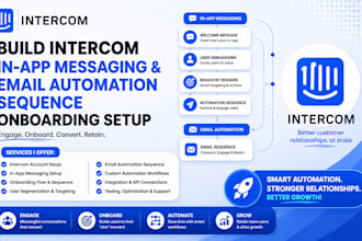 build intercom in app messaging and email automation sequence onboarding setup