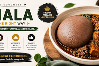 create professional amala food promotion designs and branding content
