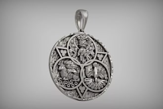 sculpt custom 3d medallion,pendant,coin relief for cnc,laser engraving,gcode,stl