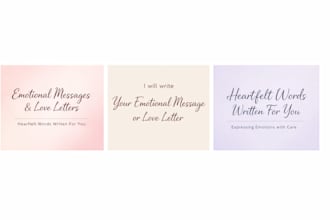 write emotional messages, love letters and supportive chats