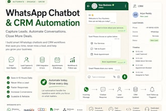 make whatsapp chatbot and CRM automation
