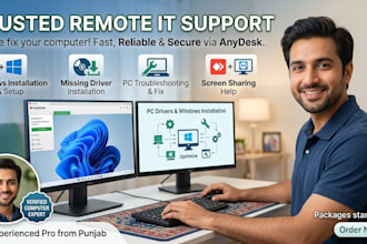 support PC software and windows installation remotely via anydesk