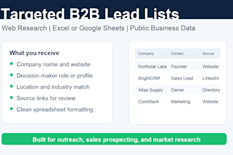 build targeted b2b lead lists with web research