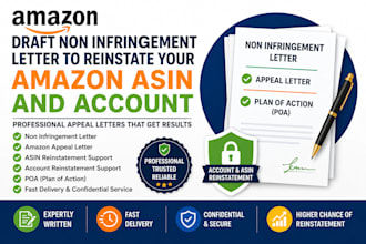 draft non infringement letter to reinstate your amazon asin and account