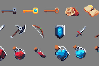create pixel art item icons for your 2d game