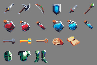 create pixel art item icons for your game