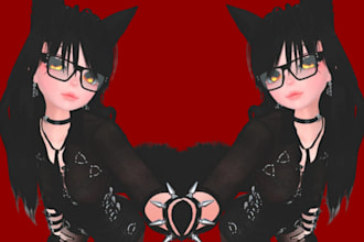 custom 3d vrchat model anime avatar design fursona character rigging unity vrm