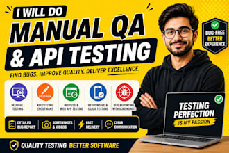 do manual QA testing, API testing and bug reporting