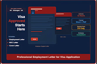 write an employment letter for UK visa or schengen visa application