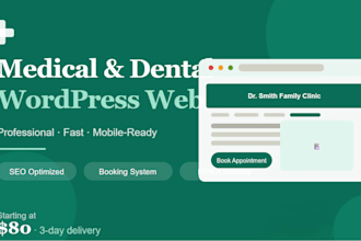design a modern dental website or medical wordpress clinic