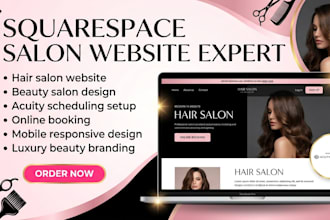 design squarespace hair salon website with acuity scheduling setup