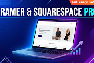 design and develop a professional framer or squarespace ecommerce website