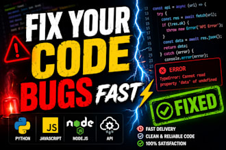 fix python, javascript, nodejs and API bugs fast
