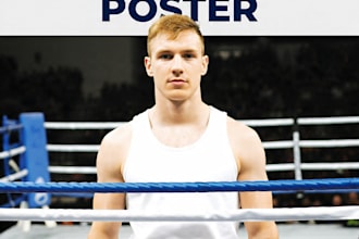 design a professional fighting poster for your boxing match