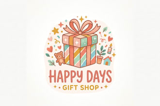 design a cute and modern gift shop logo for your business