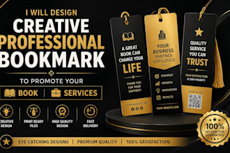 design creative professional bookmark to promote your book or services
