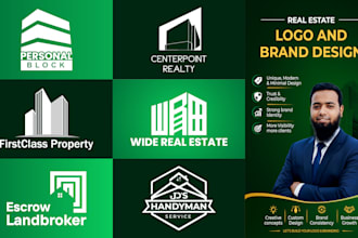 design a minimalist real estate, construction, and luxury realtor logo branding