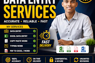 do data entry, typing work and excel
