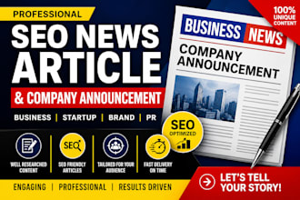write SEO news article and company announcement, PR publication