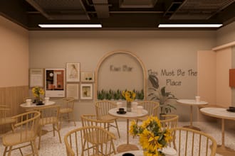 professional cozy and modern café interior design services