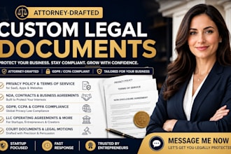 draft a lawyer written privacy policy and terms of service for your saas or tech