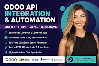 do odoo api integration setup shopify stripe paypal quickbooks automation