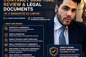 review or draft contracts, terms and conditions, policies etc