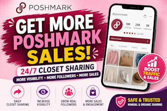 share your poshmark closet 24 7 to increase sales and followers