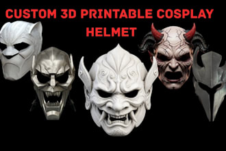 create custom cosplay helmet 3d model stl file for 3d printing