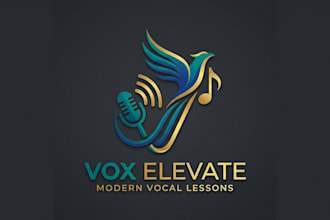 design a modern and inspiring vocal lessons logo for your music brand